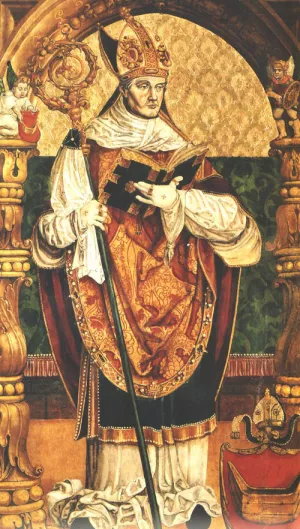 Portrait of Bishop Piotr Tomicki by Stanislaw Samostrzelnik Oil Painting