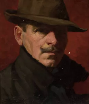 Self-Portrait by Stanislaw Sawiczewski Oil Painting
