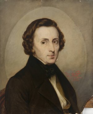 Portrait of Fryderyk Chopin by Stanislaw Stattler Oil Painting