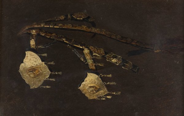 Main Product Photo of Study of a Fragment of the Turkish Horse Bit from the 17th C.  Painting by Stanislaw Von Chlebowski
