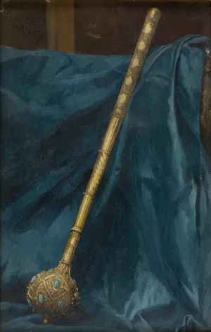 Study of a Turkish Mace from the 17th C. by Stanislaw Von Chlebowski Oil Painting