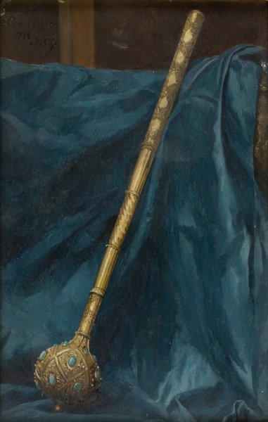Main Product Photo of Study of a Turkish Mace from the 17th C.  Painting by Stanislaw Von Chlebowski