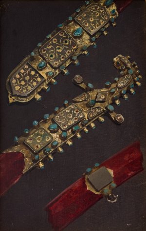Study of a Turkish Sabre from the 17th C. by Stanislaw Von Chlebowski Oil Painting