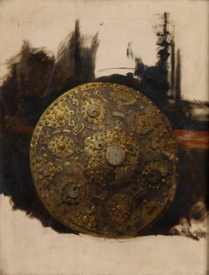 Study of an Oriental Shield by Stanislaw Von Chlebowski Oil Painting