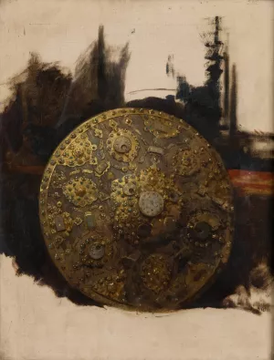 Study of an Oriental Shield by Stanislaw Von Chlebowski Oil Painting