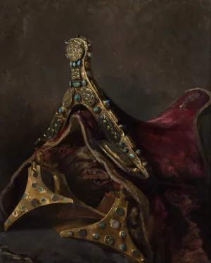 Study of Stirrups and a Saddle by Stanislaw Von Chlebowski Oil Painting
