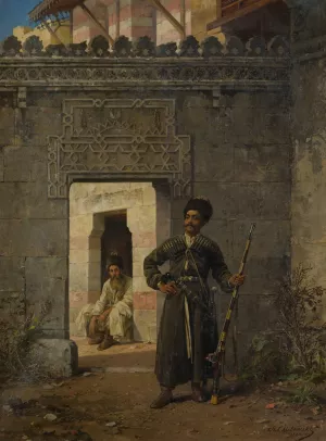 The Circassian Guards by Stanislaw Von Chlebowski Oil Painting