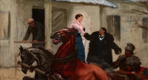 In Front of the Porch Oil painting by Stanislaw Witkiewicz