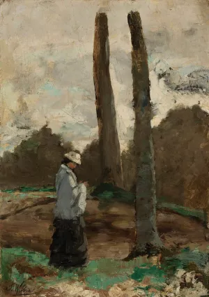 Landscape with a female figure by Stanislaw Witkiewicz Oil Painting