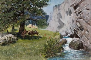 Rest under Rocks Oil painting by Stanislaw Witkiewicz