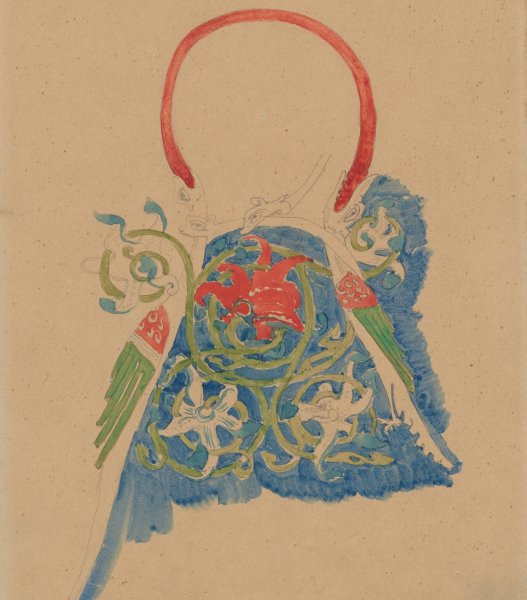 Main Product Photo of Drawing of an ornament with a motif of dragons and vines  Painting by Stanislaw Wyspianski