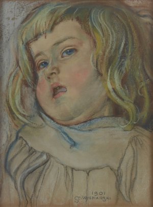 Head of Mietek by Stanislaw Wyspianski Oil Painting