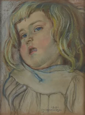 Head of Mietek by Stanislaw Wyspianski Oil Painting