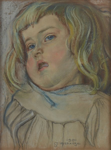 Main Product Photo of Head of Mietek  Painting by Stanislaw Wyspianski