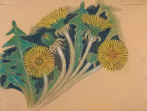 Kwiaty mlecza. Projekt do dekoracji malarskiej do fary w Bieczu by Stanislaw Wyspianski Oil Painting