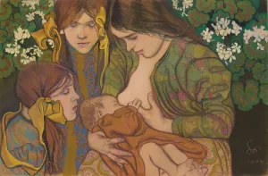 Motherhood by Stanislaw Wyspianski Oil Painting