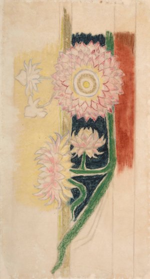 NieSmiertelnik. Projekt do dekoracji malarskiej prezbiterium koSciola Franciszkanow w Krakowie by Stanislaw Wyspianski Oil Painting