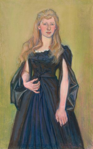 Portret mlodej damy by Stanislaw Wyspianski Oil Painting