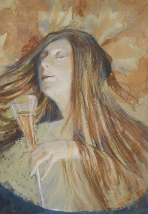 The last glass by Stanislaw Wyspianski Oil Painting