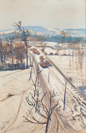 Widok na Kopiec KoSciuszki. Szary dzien by Stanislaw Wyspianski Oil Painting