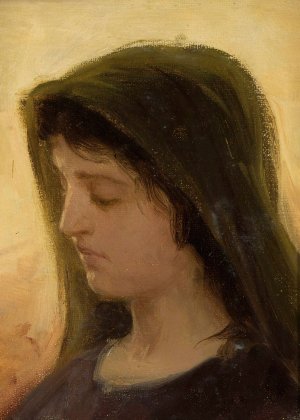 Head of Madonna by Stefan Bakalowicz Oil Painting