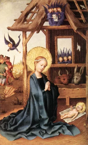 Adoration of the Child Jesus painting by Stefan Lochner