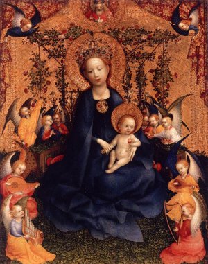 Madonna of the Rose Bush by Stefan Lochner Oil Painting