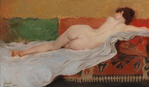 Rear View of a Female Nude by Stefano Farneti Oil Painting