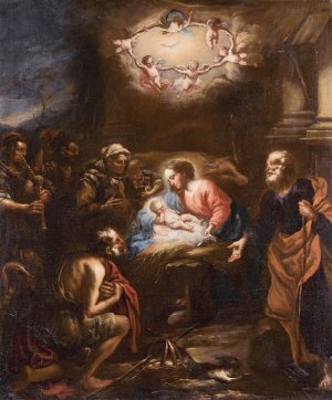 Adoration Of The Shepherds by Stefano Magnasco Oil Painting