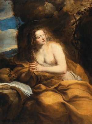The Penitent Magdalene by Stefano Magnasco Oil Painting