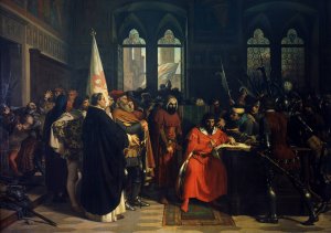 Expulsion Of The Duke Of Athens by Stefano Ussi Oil Painting
