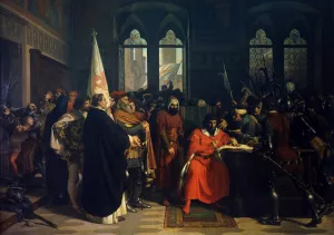 Expulsion Of The Duke Of Athens by Stefano Ussi Oil Painting