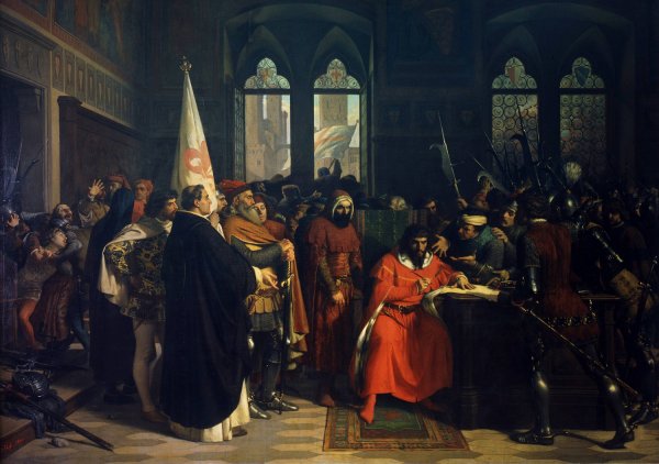 Expulsion Of The Duke Of Athens  by Stefano Ussi - Hand-Painted Oil Painting Reproduction