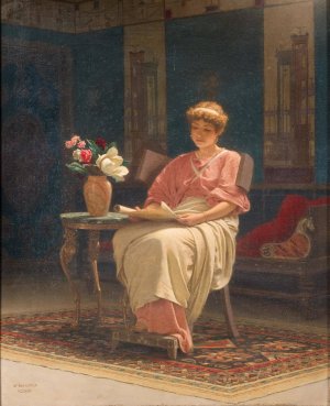 Girl Reading by Stepan Bakalovich Oil Painting
