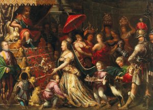 The Queen of Sheba before Solomon by Stephan Kessler Oil Painting