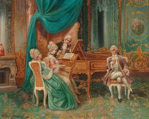 Musical Entertainment by Stephan Sedlacek Oil Painting