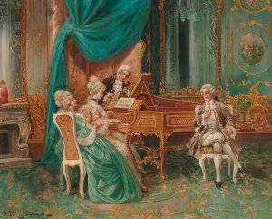 Musical Entertainment by Stephan Sedlacek Oil Painting