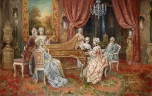 Musikalische Unterhaltung by Stephan Sedlacek Oil Painting