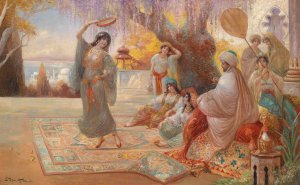 Orientalische Haremsszene by Stephan Sedlacek Oil Painting