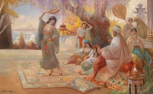 Orientalische Haremsszene by Stephan Sedlacek Oil Painting
