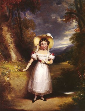 Princess Victoria, Aged Nine, in a Landscape Oil painting by Stephen Catterson Smith