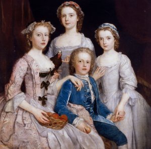 Portrait of Sir Edward Walpole's Children by Stephen Slaughter Oil Painting