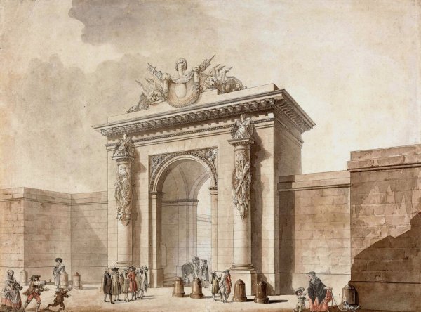 Main Product Photo of Portal of the Hotel d'Uzes, rue Montmartre, Paris  Painting by Studio Of Claude Nicolas Ledoux