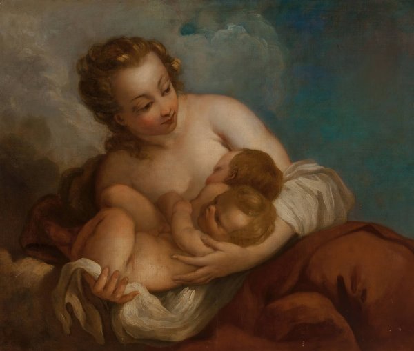 Allegory of Charity by Studio Of Francois Lemoyne - Hand-Painted Oil Painting Reproduction