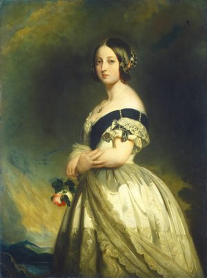Queen Victoria by Studio Of Franz Xaver Winterhalter Oil Painting