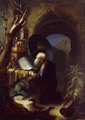 A Hermit at Prayer by Studio Of Gerrit Dou Oil Painting