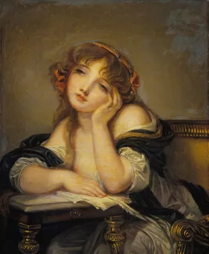 The Letter Writer by Studio Of Jean-Baptiste Greuze Oil Painting