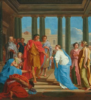The Emperor Trajan giving an audience by Studio Of Noel Coypel Oil Painting