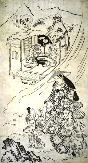 Tokiwa at Fushimi painting by Sugimura Jihei