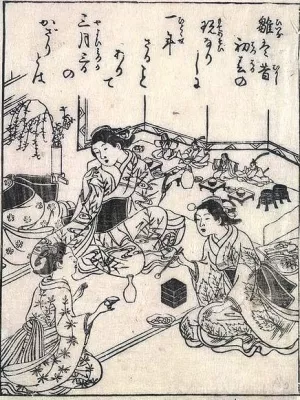 The Doll Ceremony painting by Sukenobu